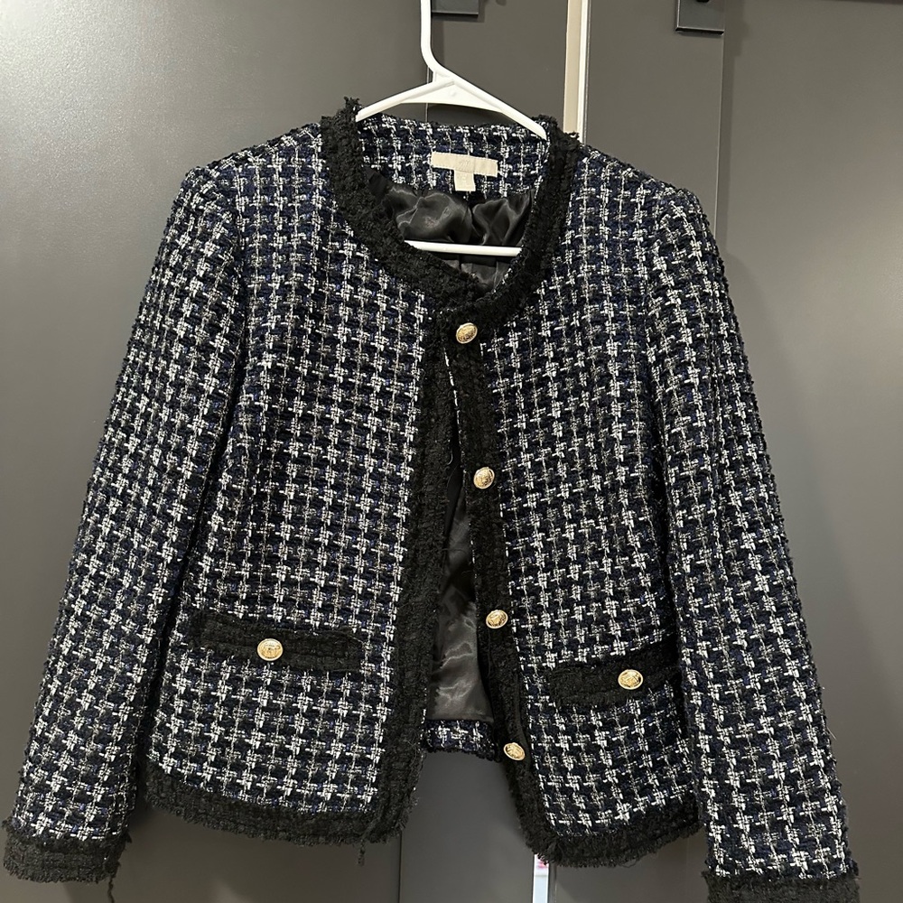 Zara tween blazer - blue & white